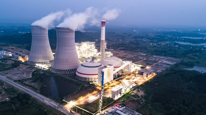 Power plant infrastructure at an industrial facility